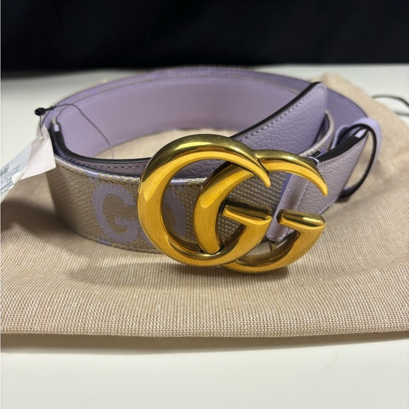 Gucci Women Size Marmont Jumbo GG Canvas Wide Belt - Picture 1 of 8